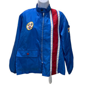 Vintage 70s Pepsi Cola Racing Jacket Light Weight Windbreaker, Cafe Racer